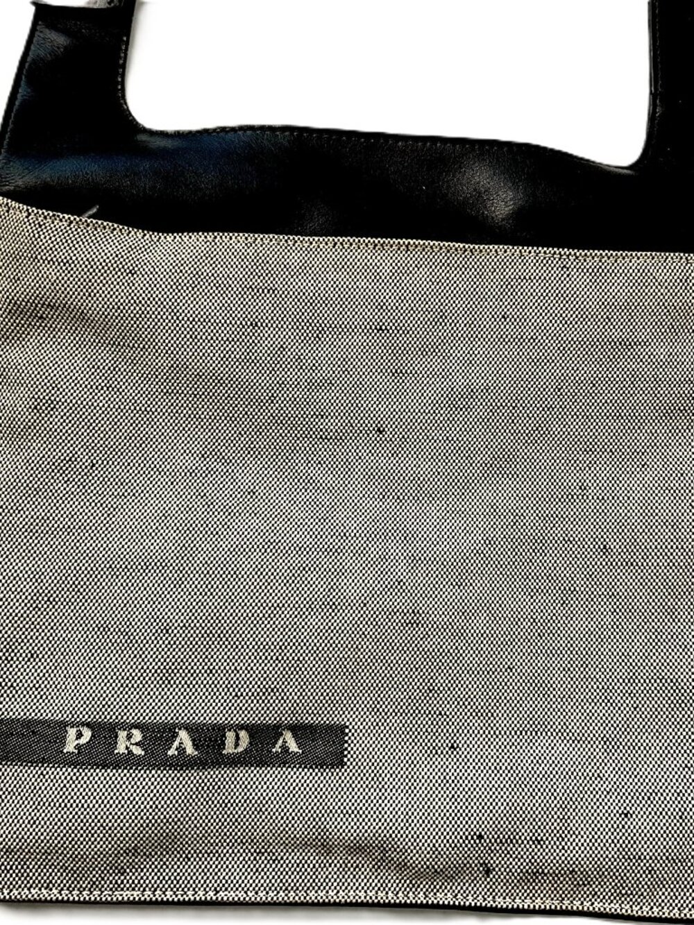 Vintage PRADA Canvas & Leather Crossbody Bag Black Beige Logo. Made in Italy - Picture 9 of 9